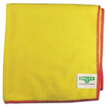 Unger SmartColor MicroWipes 4000, Heavy-Duty, 16 x 15, Yellow/Red, 10/Case