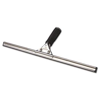 Unger Pro Stainless Steel Window Squeegee, 18&quot; Wide Blade, Black Rubber, Insert Socket