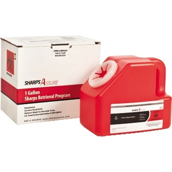 Unimed-Midwest Sharps Container with Mail-Back System, 1 gal. Box