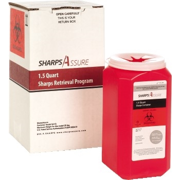 Unimed-Midwest Sharps Container with Mail-Back System, 1.5 qt. Box