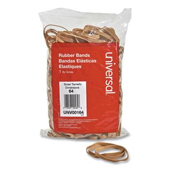 Universal Rubber Bands, Size 64, 0.04&quot; Gauge, Beige, 1 lb Bag, 320/Pack