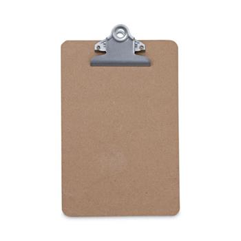Universal Hardboard Clipboard, 0.75&quot; Clip Capacity, Holds 5 x 8 Sheets, Brown, 3/Pack