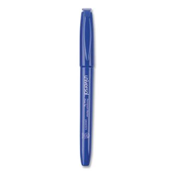 Universal Pen-Style Permanent Marker, Fine Bullet Tip, Blue, Dozen