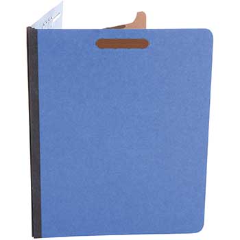 W.B. Mason Co. Pressboard Classification Folders, Letter, Four-Section, Cobalt Blue, 10/Box