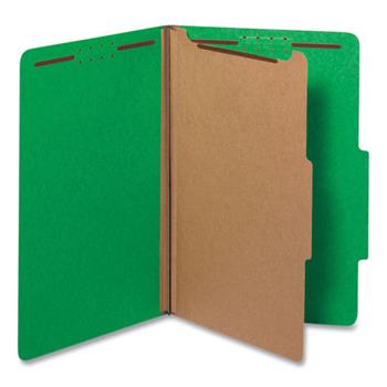 Universal Bright Colored Pressboard Classification Folders, 1 Divider, Legal Size, Emerald Green, 10/Box