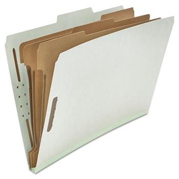 Universal Eight-Section Pressboard Classification Folders, 3 Dividers, Legal Size, Gray, 10/Box