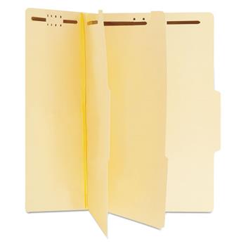 Universal Six-Section Classification Folders, 2 Dividers, Letter Size, Manila, 15/Box