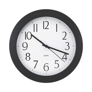 Universal Whisper Quiet Clock, 12&quot; Overall Diameter, Black Case, 1 AA (sold separately)