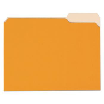 Universal Deluxe Colored Top Tab File Folders, 1/3-Cut Tabs: Assorted, Letter Size, Orange/Light Orange, 100/Box
