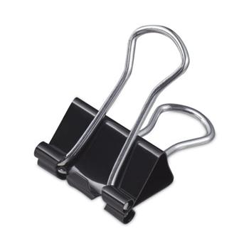 Universal Binder Clips with Storage Tub, Small, Black/Silver, 40/Pack