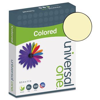 Universal Deluxe Colored Paper, 20 lb, 8.5&quot; x 11&quot;, Canary, 500 Sheets/Ream