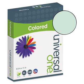 Universal Deluxe Colored Paper, 20 lb, 8.5&quot; x 11&quot;, Green, 500 Sheets/Ream