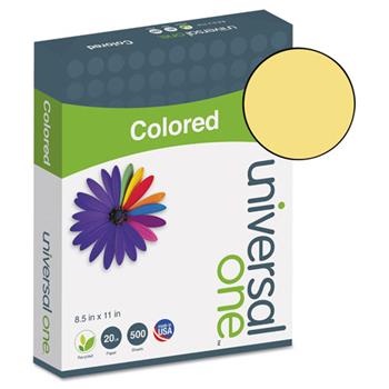 Universal One Deluxe Colored Paper, 20 lb, 8.5&quot; x 11&quot;, Goldenrod, 500 Sheets/Ream