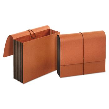 Universal Extra Wide Expanding Wallets, 5.25&quot; Expansion, 1 Section, Elastic Cord Closure, Letter Size, Redrope