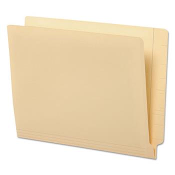 Universal Deluxe Reinforced End Tab Folders, 9&quot; High Front, Straight Tabs, Letter Size, 0.75&quot; Expansion, Manila, 100/Box