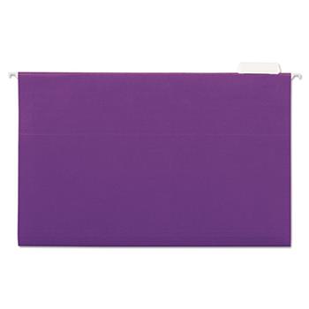 Universal Deluxe Bright Color Hanging File Folders, Legal Size, 1/5-Cut Tabs, Violet, 25/Box