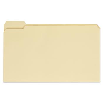 Universal Top Tab File Folders, 1/5-Cut Tabs: Assorted, Legal Size, 0.75&quot; Expansion, Manila, 100/Box