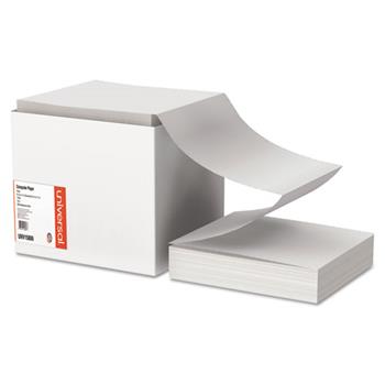 Universal Printout Paper, 1-Part, 15 lb, 9.5&quot; x 11&quot;, White, 3300 Sheets/Carton