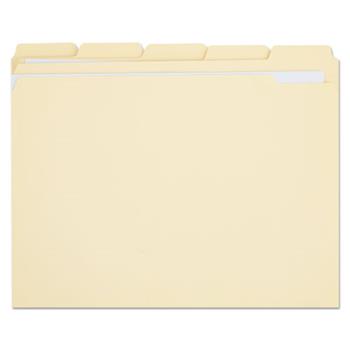 Universal Double-Ply Top Tab Manila File Folders, 1/5-Cut Tabs: Assorted, Letter Size, 0.75&quot; Expansion, Manila, 100/Box