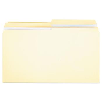 Universal Double-Ply Top Tab Manila File Folders, 1/2-Cut Tabs: Assorted, Legal Size, 0.75&quot; Expansion, Manila, 100/Box
