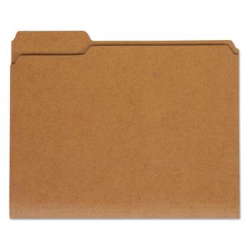 Universal Reinforced Kraft Top Tab File Folders, 1/3-Cut Tabs: Assorted, Letter Size, 0.75&quot; Expansion, Brown, 100/Box