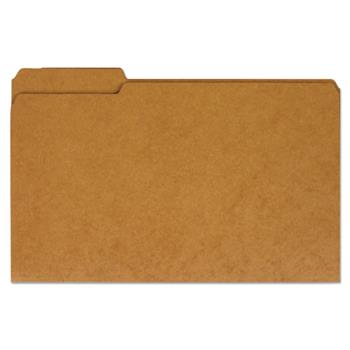 Universal Reinforced Kraft Top Tab File Folders, 1/3-Cut Tabs: Assorted, Legal Size, 0.75&quot; Expansion, Brown, 100/Box