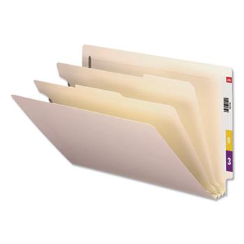 Universal Six-Section Manila End Tab Classification Folders, 2 Dividers, Legal Size, Manila, 10/Box