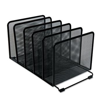 Universal Deluxe Mesh Stacking Sorter, 5 Sections, Letter to Legal Size Files, 14.63&quot; x 8.13&quot; x 7.5&quot;, Black