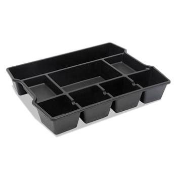 Universal High Capacity Drawer Organizer, Eight Compartments, 14.88 x 11.88 x 2.5, Plastic, Black