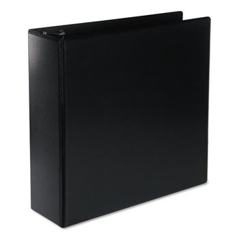 Universal Deluxe Round Ring View Binder, 3 Rings, 3&quot; Capacity, 11 x 8.5, Black