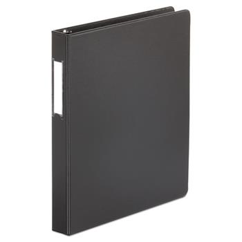 Universal Deluxe Non-View D-Ring Binder with Label Holder, 3 Rings, 1&quot; Capacity, 11 x 8.5, Black