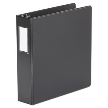 Universal Deluxe Non-View D-Ring Binder with Label Holder, 3 Rings, 2&quot; Capacity, 11 x 8.5, Black