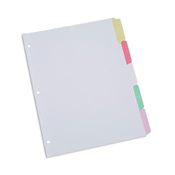 Universal Deluxe Write-On/Erasable Tab Index, 5-Tab, 11 x 8.5, White, 1 Set