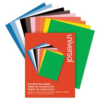 Universal Construction Paper, 76 lb, 9&quot; x 12&quot;, Assorted Colors, 200 Sheet/Pack