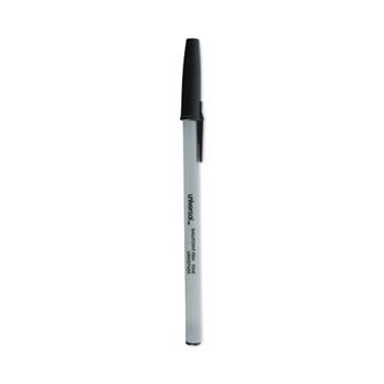 Universal Ballpoint Pen, Stick, Fine 0.7 mm, Black Ink, Gray Barrel, Dozen