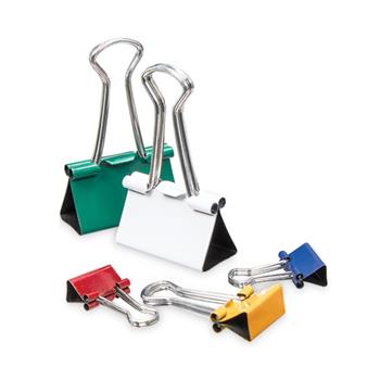 Universal Binder Clips with Storage Tub, (12) Mini (0.5&quot;), (12) Small (0.75&quot;), (6) Medium (1.25&quot;), Assorted Colors