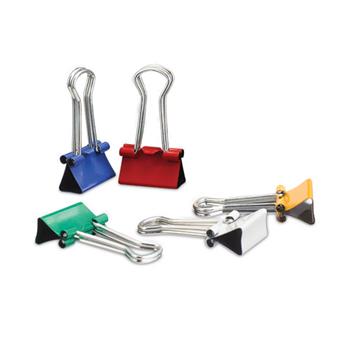 Universal Binder Clips with Storage Tub, Small, Assorted Colors, 40/Pack