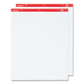 Universal Easel Pads/Flip Charts, Unruled, 27&quot; x 34&quot;, White, 50 Sheets/Pad, 2 Pads/Carton