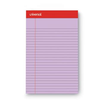 Universal Colored Perforated Writing Pads, Narrow Ruled, 5&quot; x 8&quot;, Orchid Paper, 50 Sheets/Pad, 12 Pads
