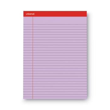 Universal Colored Perforated Writing Pads, Wide Ruled, 8.5&quot; x 11&quot;, Orchid Paper, 50 Sheets/Pad, 12 Pads