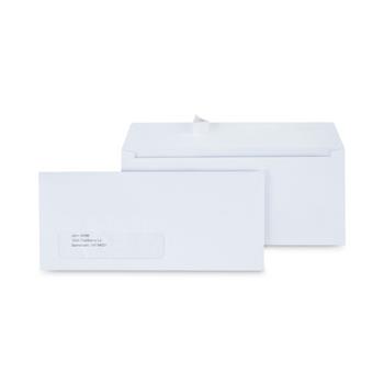 Universal Peel Seal Strip Business Envelope, Address Window, #10, Square Flap, Self-Adhesive Closure, 4.13 x 9.5, White, 500/Box