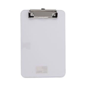 Universal Plastic Clipboard with Low Profile Clip, 0.5&quot; Clip Capacity, Holds 5 x 8 Sheets, Clear
