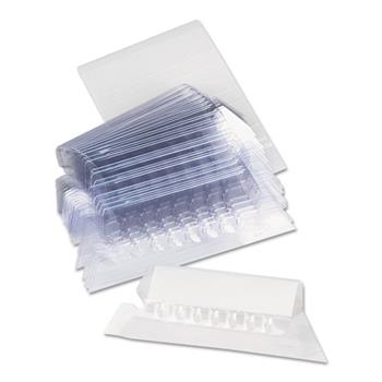Universal Hanging File Folder Plastic Index Tabs, 1/5-Cut, Clear, 2.25&quot; Wide, 25/Pack