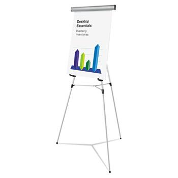 Universal Heavy-Duty Adjustable Presentation Easel, 69&quot; Maximum Height, Metal, Silver