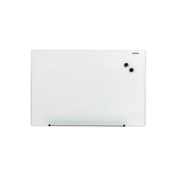Universal Frameless Magnetic Glass Marker Board, 36&quot; x 24&quot;, White