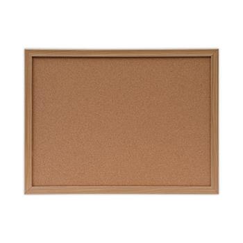 Universal Cork Board with Oak Style Frame, 24 x 18, Natural, Oak-Finished Frame