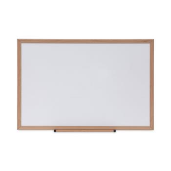 Universal Dry Erase Board, Melamine, 36 x 24, Oak Frame