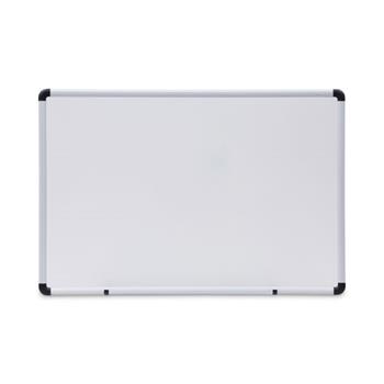 Universal Dry Erase Board, Melamine, 36 x 24, White, Black/Gray Aluminum/Plastic Frame