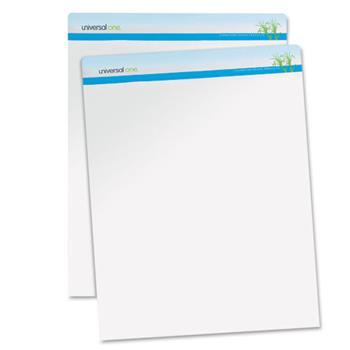 Universal Sugarcane Based Easel Pads, Unruled, 27&quot; x 34&quot;, White, 50 Sheets/Pad, 2 Pads/Pack