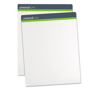 Universal Sugarcane Based Easel Pads, 1&quot; Ruled, 27&quot; x 34&quot;, White, 50 Sheets/Pads, 2 Pads/Pack